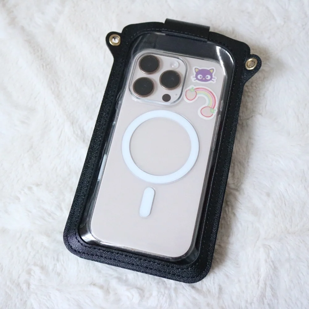 Black Protective Phone Sleeve Wallet for Smartphones